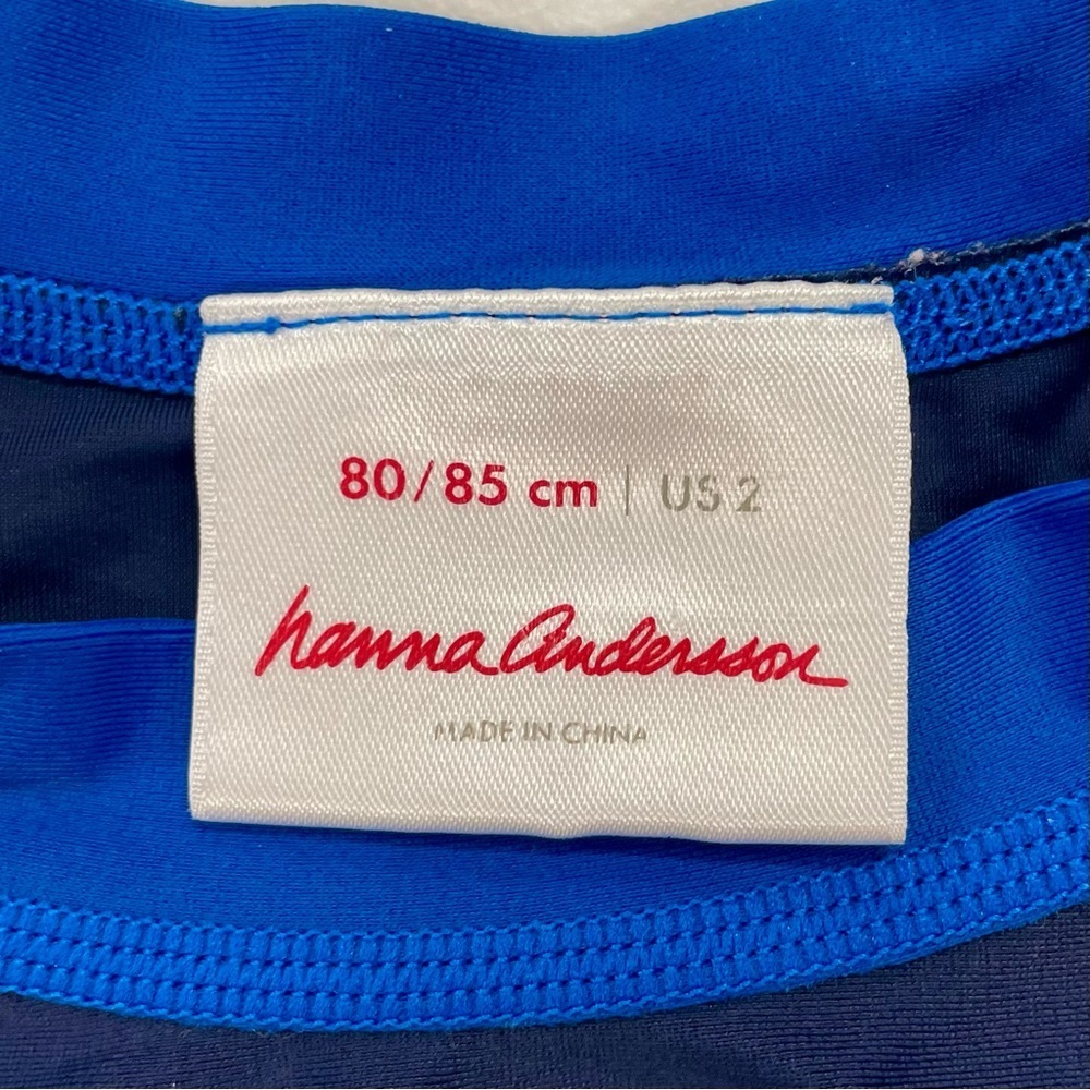 Hanna Andersson Sharks Rash Guard Boys 2 2T 80/85 cm Swim Shirt Navy Blue Summer - Picture 3 of 4